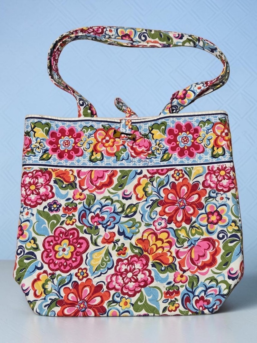 Vera Bradley quilted tote bag in the Hope Garden floral pattern